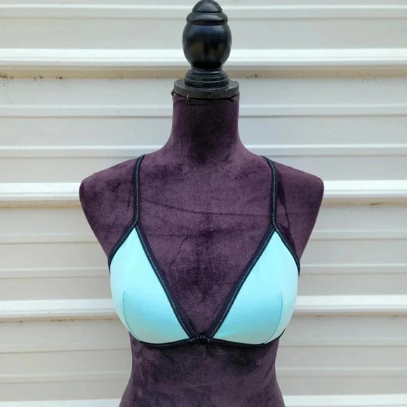 Victorias Secret Beach Sexy Mint 6TK Triangle Bikini String Stitched Swim Top l - Picture 1 of 14